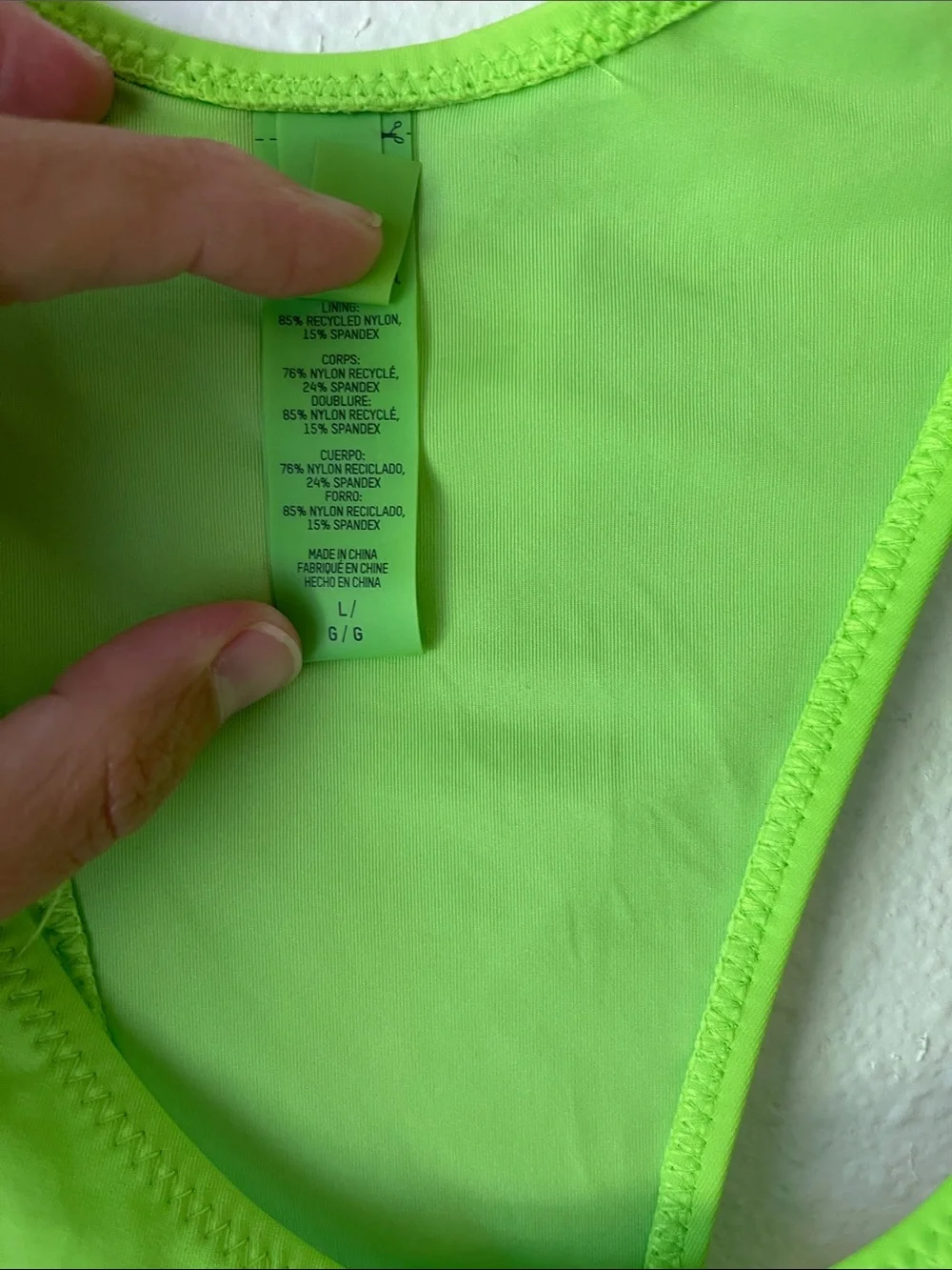 SKIMS Neon Lime Thong Bikini Bottom Size Large